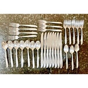 Lilac Time Pattern Silverplate 1881 Rogers/Oneida 30-Piece Set Antique Tea Party